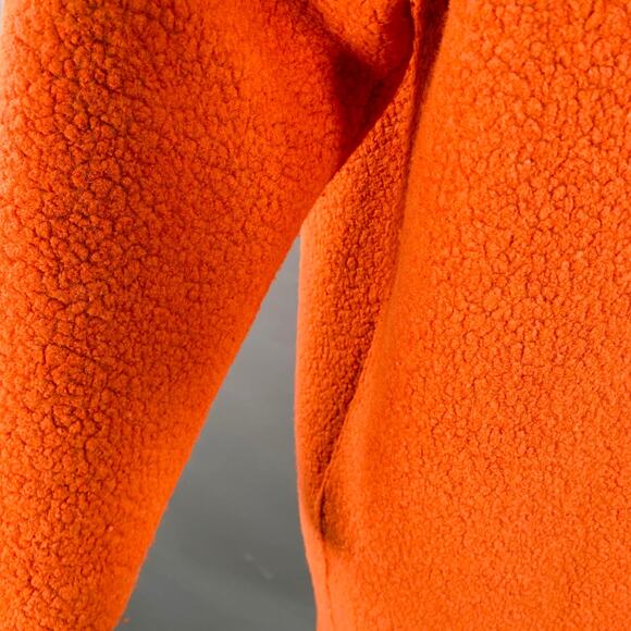 HARRIS WHARF LONDON Size 4 Orange Wool Blend Textured Faux Fur Notch Lapel Coat - Picture 5 of 11